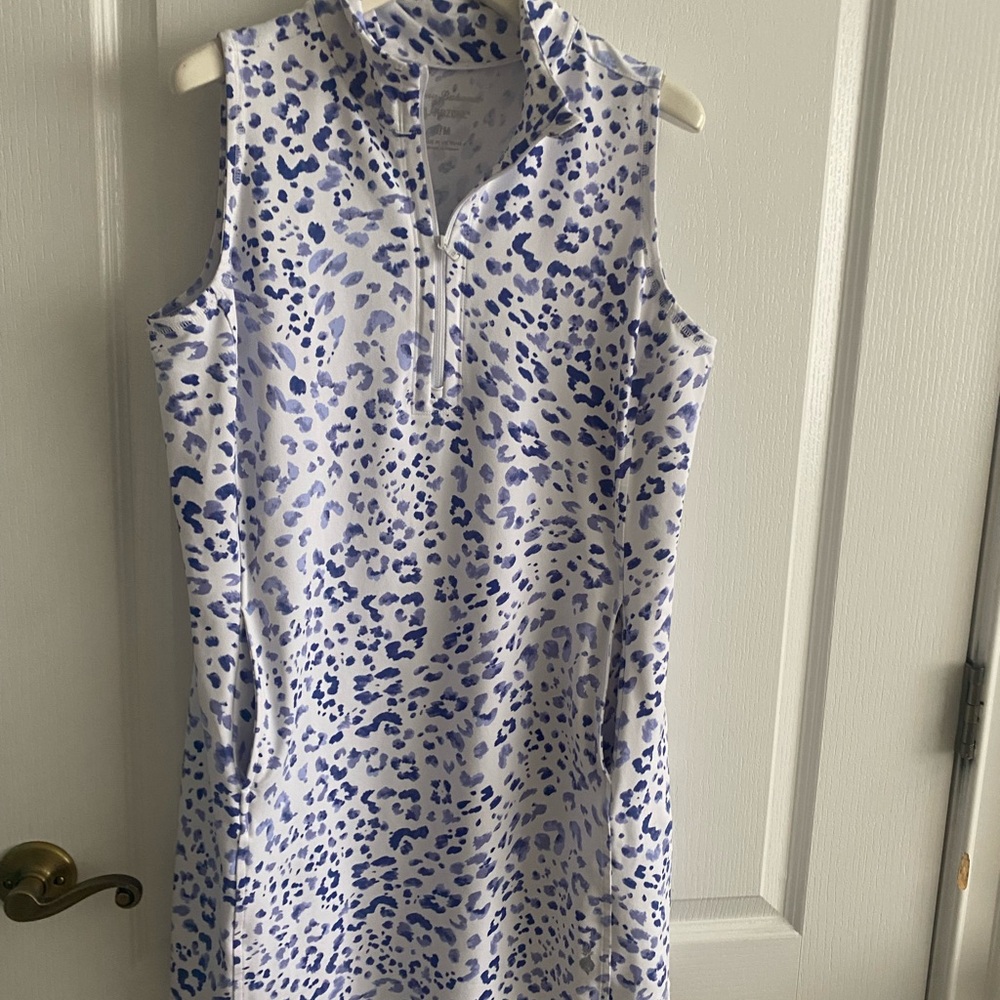 Tommy Bahama Blue and White Patterned Dress